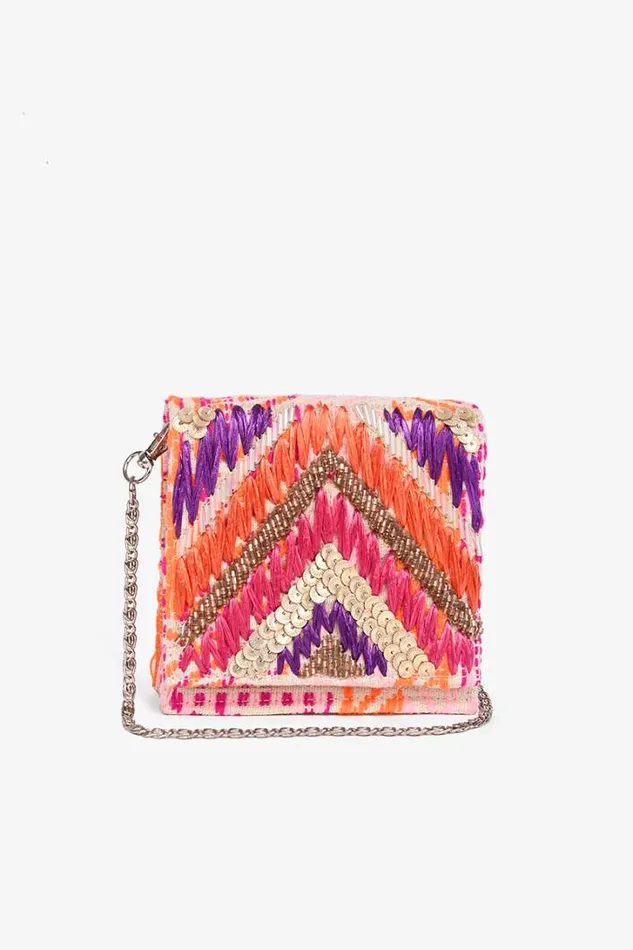 America and Beyond Clutches Women Raffia Embellished Gloria Clutch