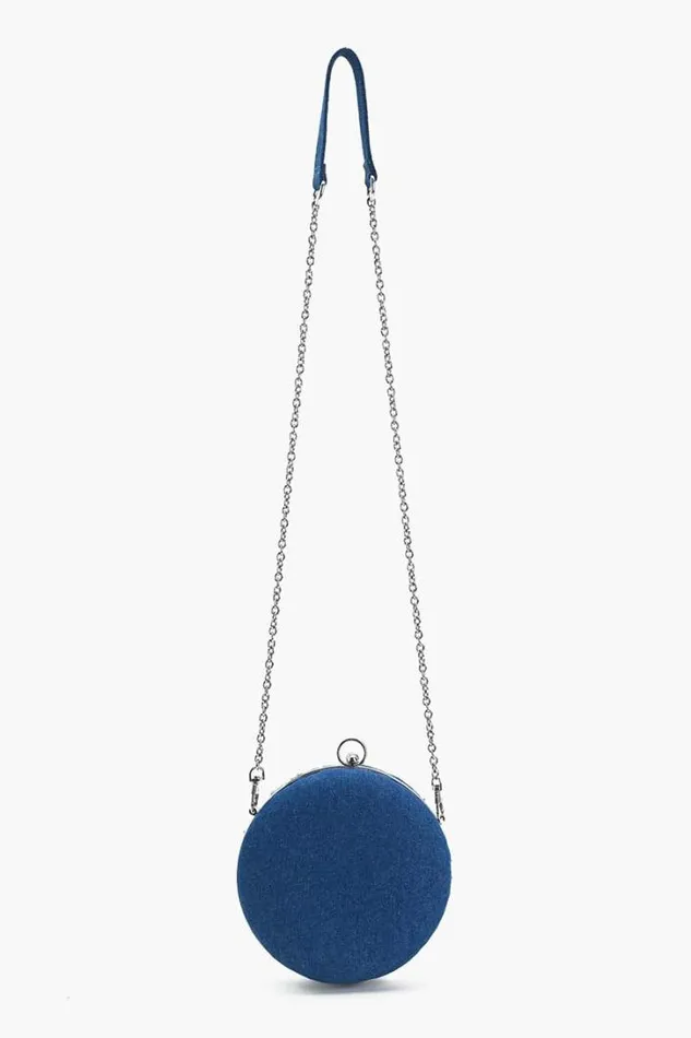 America and Beyond Crossbody Bags Women Denim Dazzle Beaded Clutch