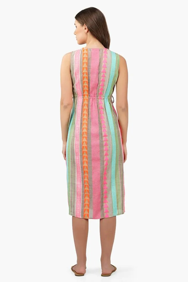 America and Beyond Dresses Women Dora Yarn Dyed Striped Midi Dress