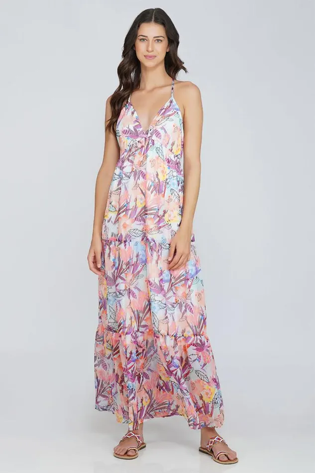 America and Beyond Dresses Women Passion Flower Maxi Dress