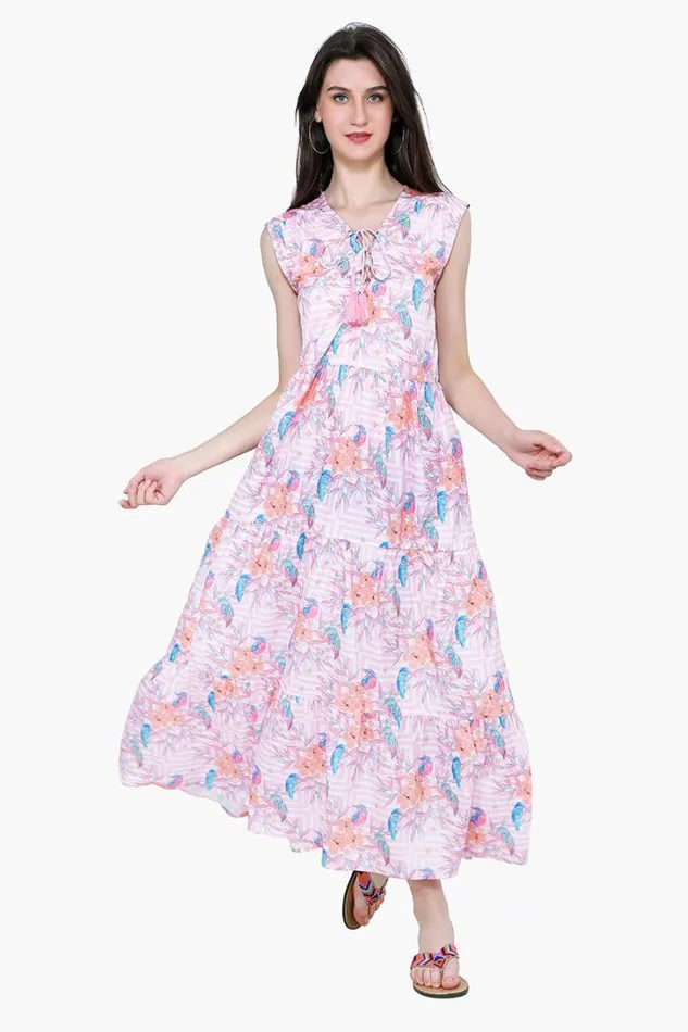 America and Beyond Dresses Women Roseate Spiral Bird Maxi Dress