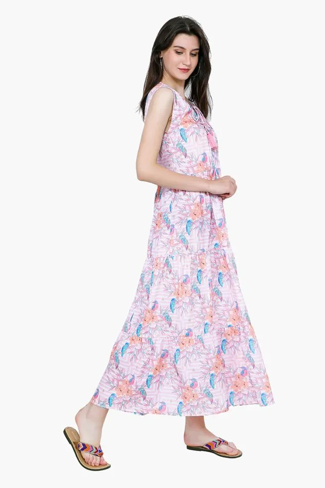 America and Beyond Dresses Women Roseate Spiral Bird Maxi Dress