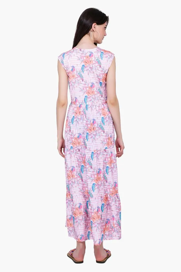 America and Beyond Dresses Women Roseate Spiral Bird Maxi Dress