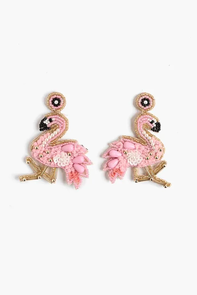 America and Beyond Earrings Women Flamingo Beaded Earrings