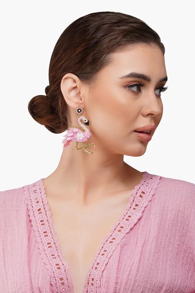 America and Beyond Earrings Women Flamingo Beaded Earrings