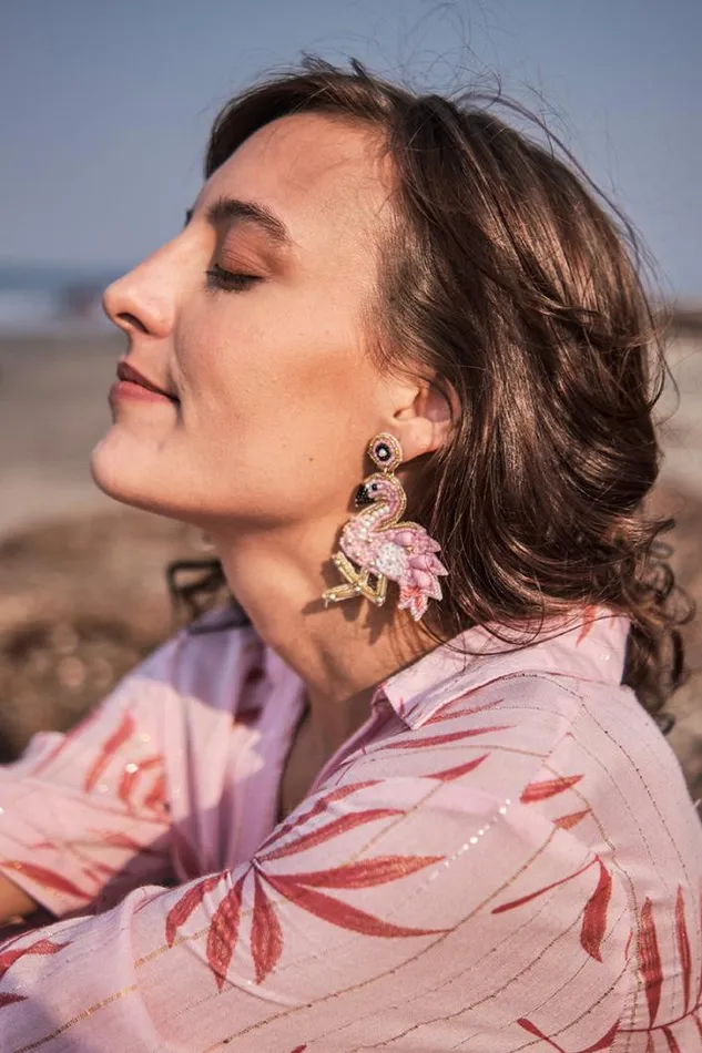 America and Beyond Earrings Women Flamingo Beaded Earrings