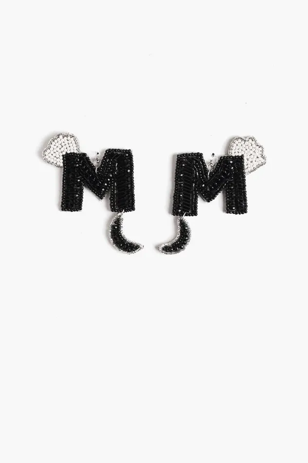 America and Beyond Jewelry Women Letter M Beaded Earrings