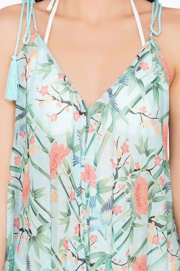 America and Beyond Jumpsuits Women Bamboo Bliss Wide Leg Floral Print Cover Up Jumpsuit