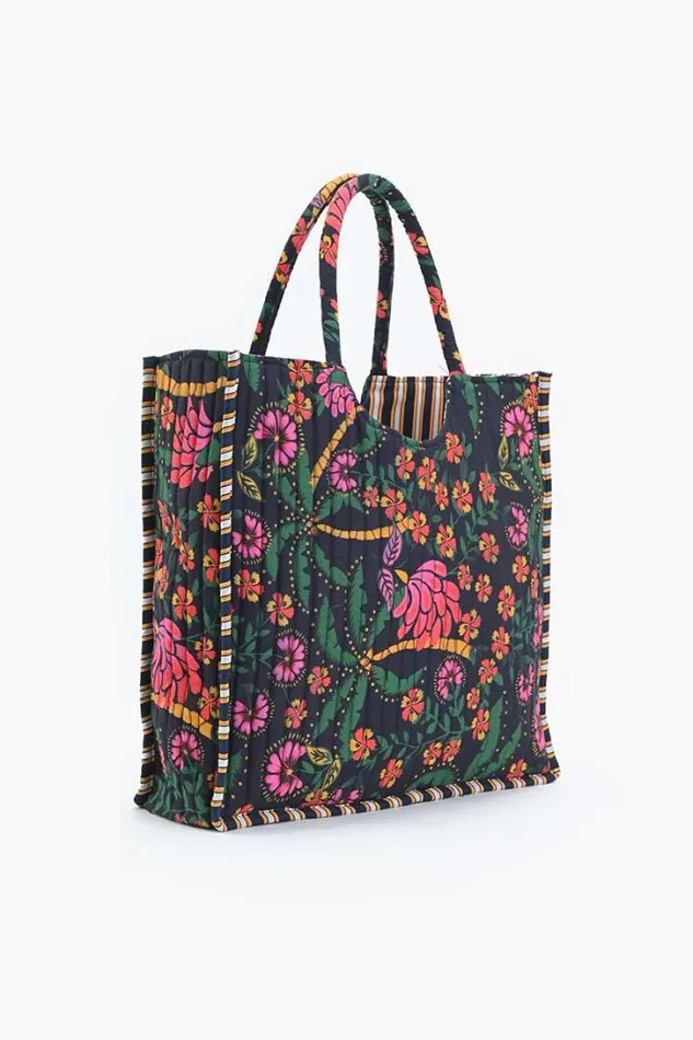 America and Beyond Shoulder Bags Women Black Multi Floret Shoulder Bag