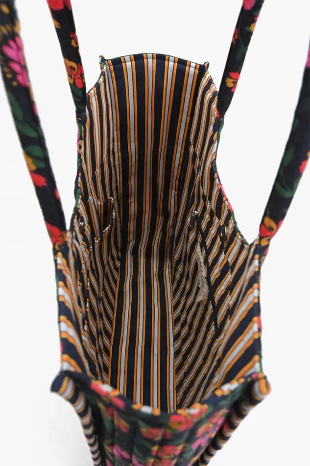 America and Beyond Shoulder Bags Women Black Multi Floret Shoulder Bag