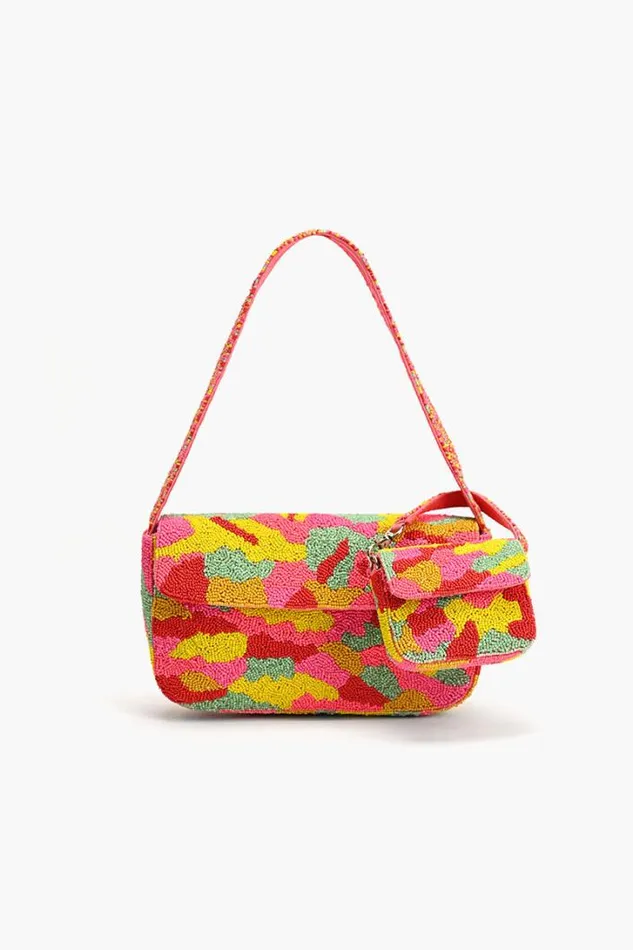 America and Beyond Shoulder Bags Women Candy Kaleidoscope Beadwork Shoulder Bag With A Mini Me Bag