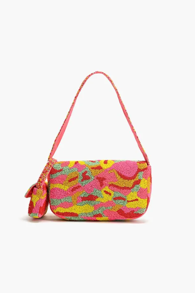 America and Beyond Shoulder Bags Women Candy Kaleidoscope Beadwork Shoulder Bag With A Mini Me Bag