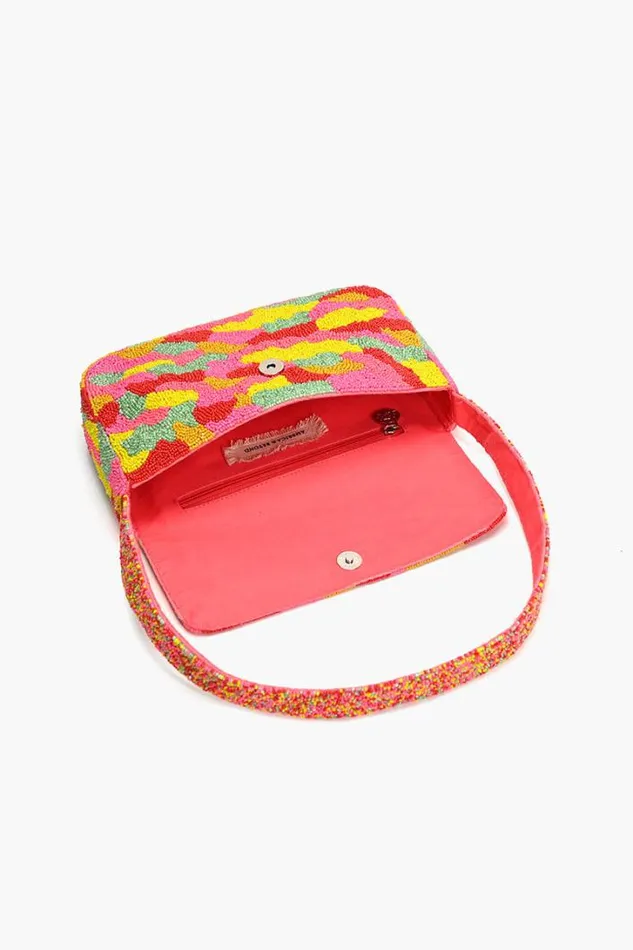 America and Beyond Shoulder Bags Women Candy Kaleidoscope Beadwork Shoulder Bag With A Mini Me Bag