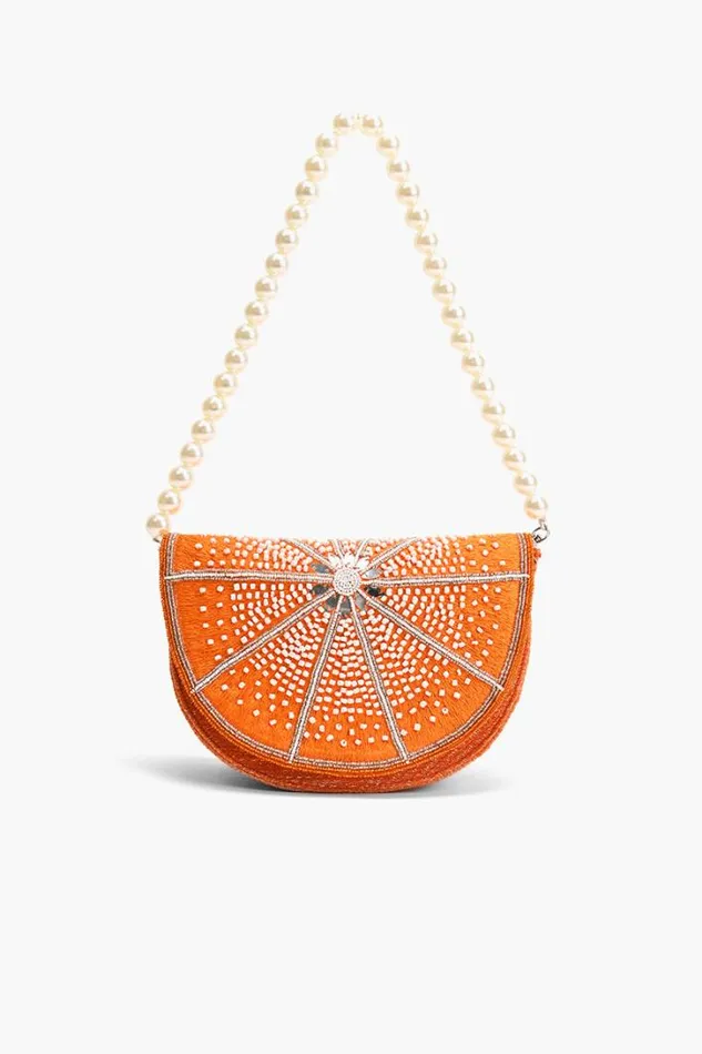America and Beyond Shoulder Bags Women Citrus Couture Embellished Shoulder Bag