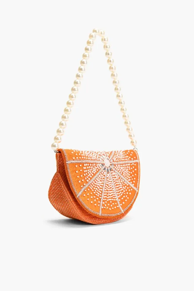 America and Beyond Shoulder Bags Women Citrus Couture Embellished Shoulder Bag