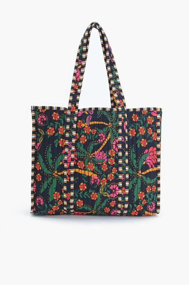 America and Beyond Totes Women Charming Floral Embroidered Large Tote