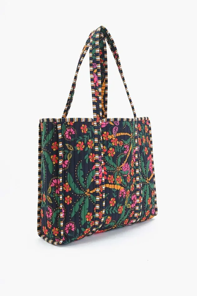 America and Beyond Totes Women Charming Floral Embroidered Large Tote