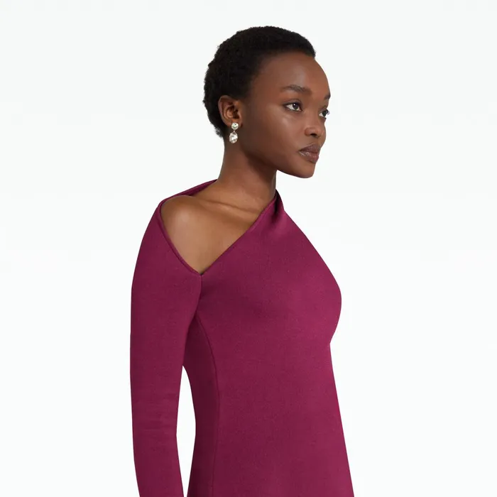 Annabel Burgundy Knit Women Safiyaa Dresses