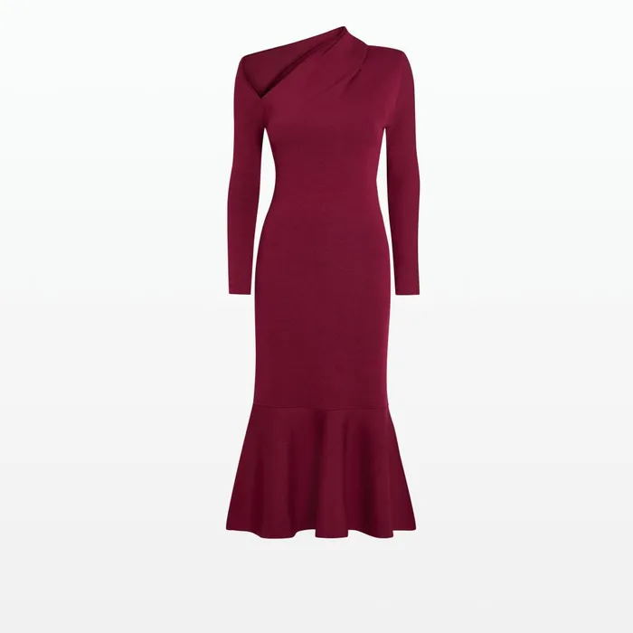 Annabel Burgundy Knit Women Safiyaa Dresses