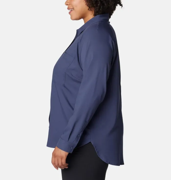 Anytime Lite Long Sleeve Shirt 8211 Plus Size Nocturnal Womens Columbia Sportswear Long Sleeve Anytime Lite Long Sleeve Shirt 8211 Plus Size Nocturnal Womens Columbia Sportswear Long Sleeve