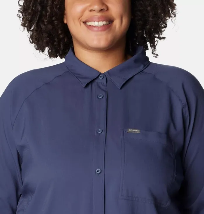 Anytime Lite Long Sleeve Shirt 8211 Plus Size Nocturnal Womens Columbia Sportswear Long Sleeve Anytime Lite Long Sleeve Shirt 8211 Plus Size Nocturnal Womens Columbia Sportswear Long Sleeve