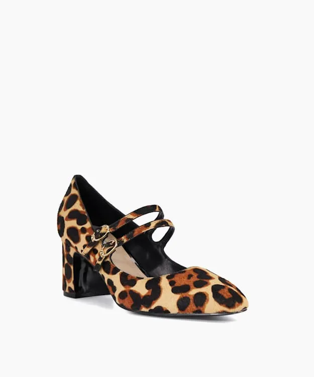 Approval Leopard Statement Block Heel Court Shoes Dune London Animal Women Dune London Heels