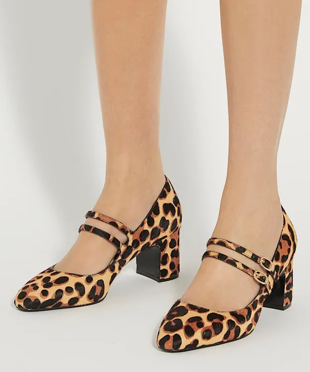 Approval Leopard Statement Block Heel Court Shoes Dune London Animal Women Dune London Heels