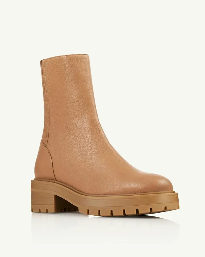 Aquazzura Booties Saint Honore Combat Bootie Beige 8211 Women