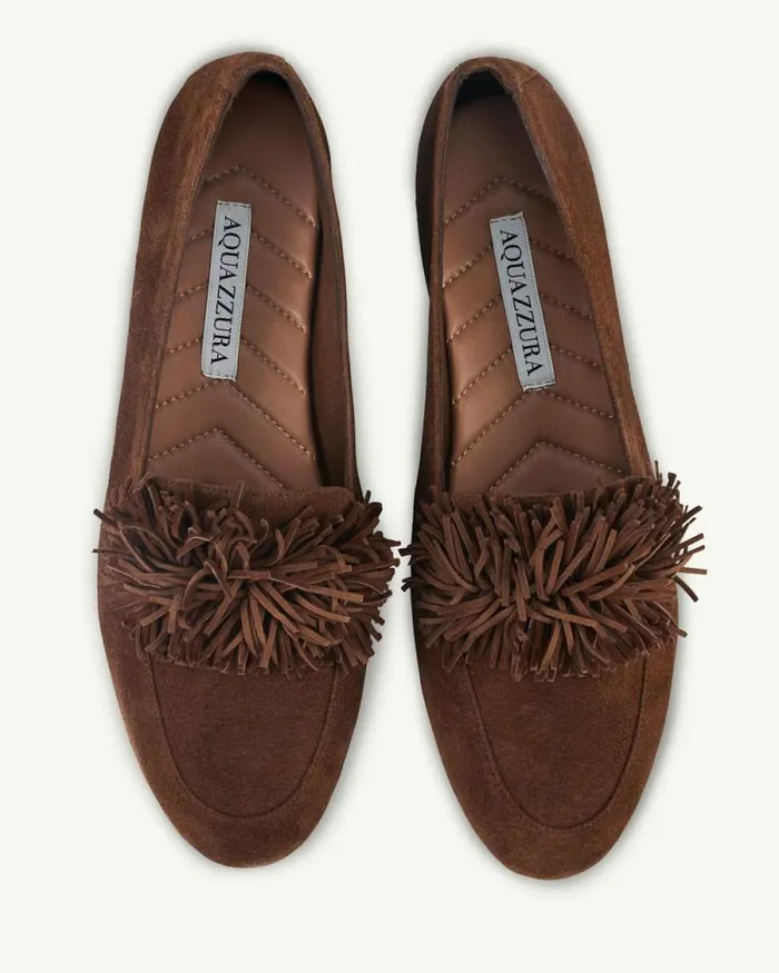 Aquazzura Flats Gytane Loafer Brown 8211 Women Aquazzura Flats Gytane Loafer Brown 8211 Women