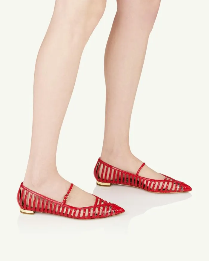 Aquazzura Flats Moonlight Dancer Flat Red 8211 Women Aquazzura Flats Moonlight Dancer Flat Red 8211 Women