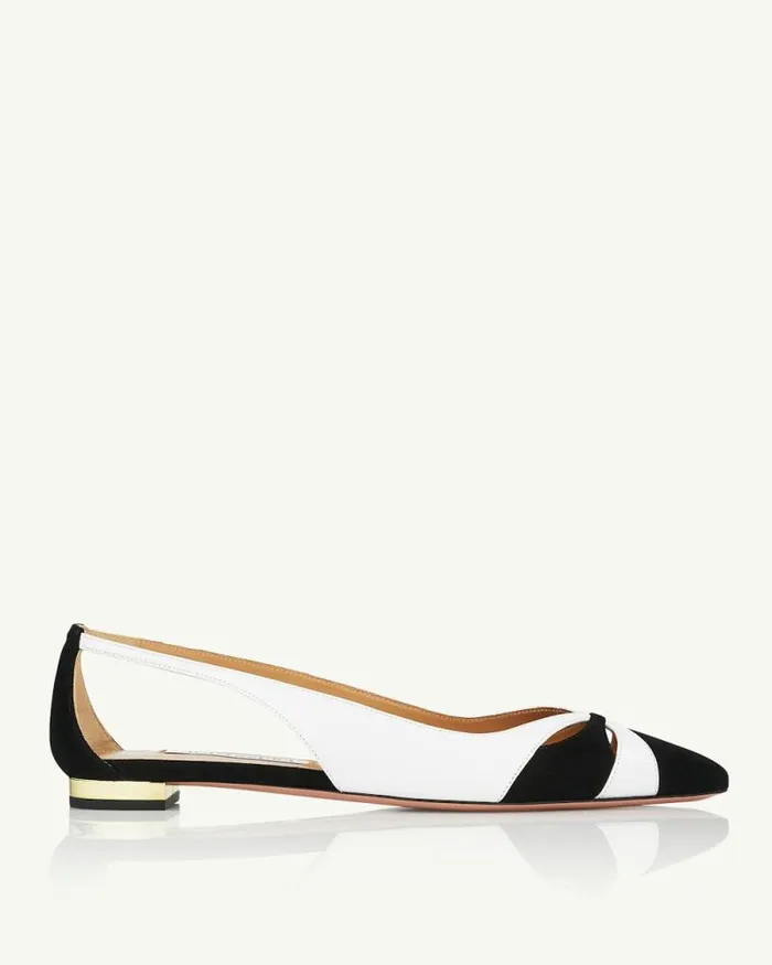 Aquazzura Flats Moves Ballet Blackwhite 8211 Women Aquazzura Flats Moves Ballet Blackwhite 8211 Women