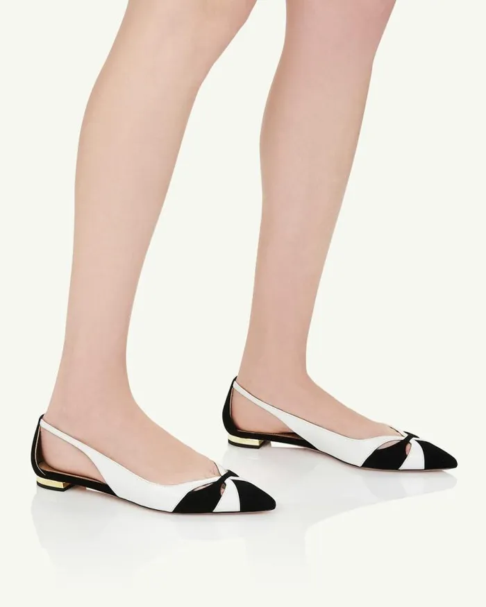 Aquazzura Flats Moves Ballet Blackwhite 8211 Women Aquazzura Flats Moves Ballet Blackwhite 8211 Women