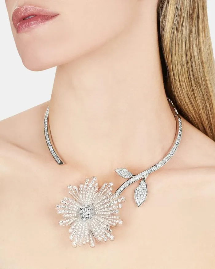 Aquazzura Jewelry Peony Crystal Necklace Silver 8211 Women Aquazzura Jewelry Peony Crystal Necklace Silver 8211 Women