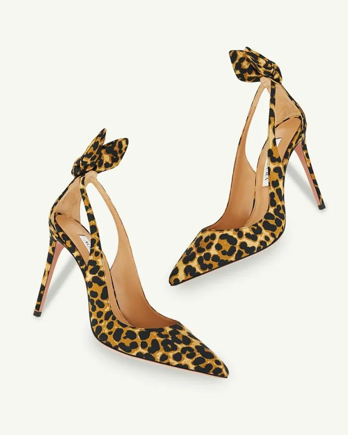 Aquazzura Pumps Bow Tie Pump 105 Leopard 8211 Women Aquazzura Pumps Bow Tie Pump 105 Leopard 8211 Women