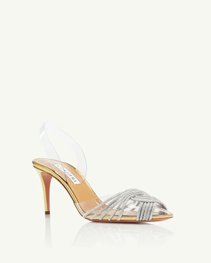 Aquazzura Pumps Gatsby Plexi Sling 75 Gold 8211 Women