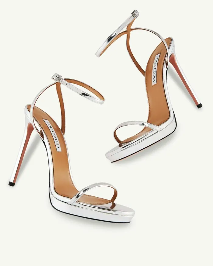 Aquazzura Sandals Olie Plateau 115 Silver 8211 Women Aquazzura Sandals Olie Plateau 115 Silver 8211 Women