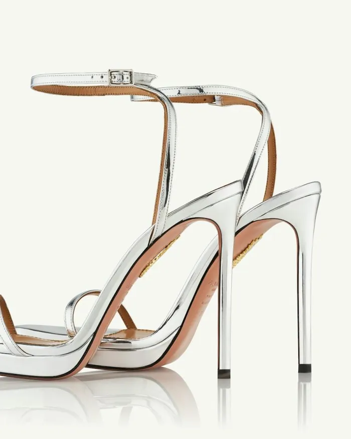 Aquazzura Sandals Olie Plateau 115 Silver 8211 Women Aquazzura Sandals Olie Plateau 115 Silver 8211 Women