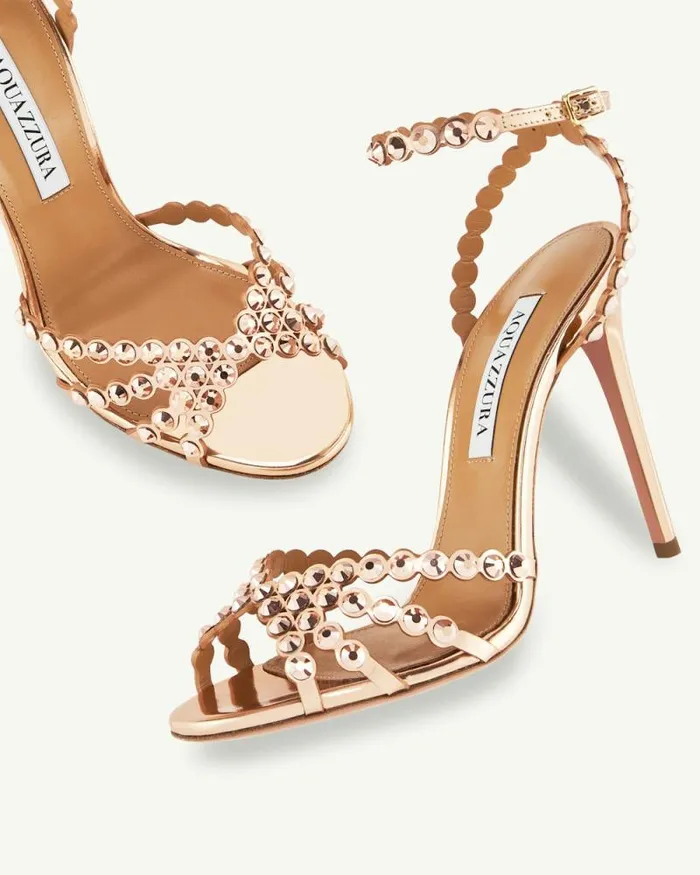 Aquazzura Sandals Tequila Sandal 105 Gold 8211 Women Aquazzura Sandals Tequila Sandal 105 Gold 8211 Women