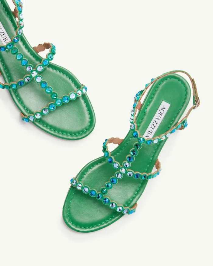 Aquazzura Sandals Tequila Sandal Flat Green 8211 Women Aquazzura Sandals Tequila Sandal Flat Green 8211 Women
