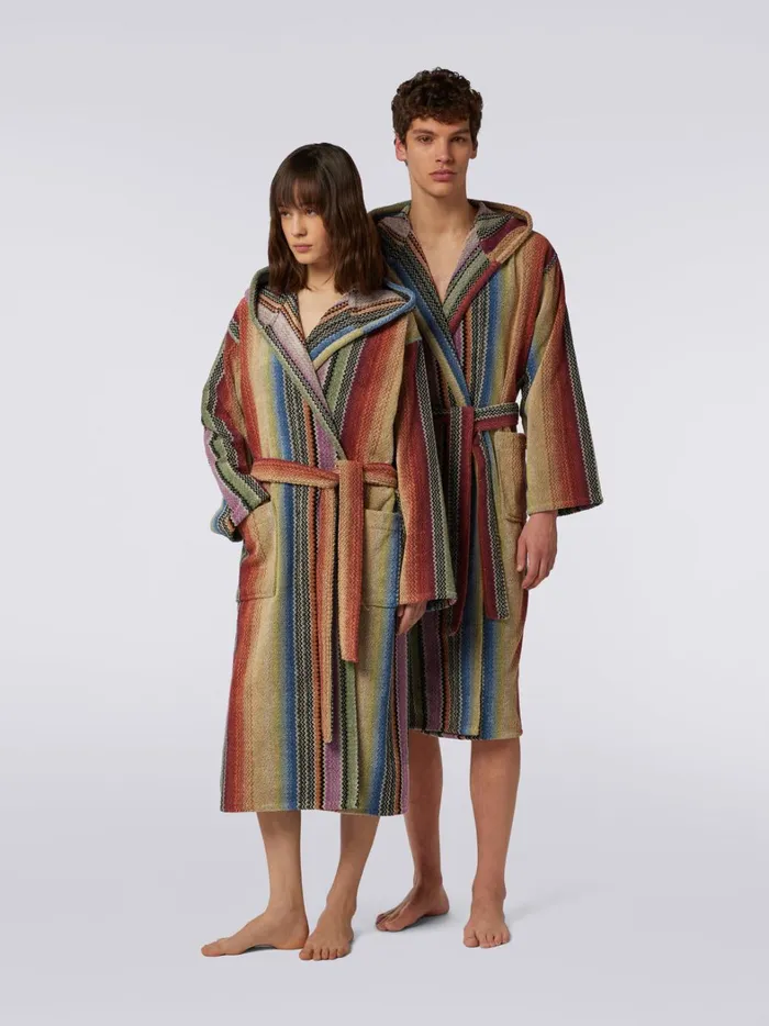 Archie Hooded Bathrobe Multicoloured Women Missoni Bathrobes Archie Hooded Bathrobe Multicoloured Women Missoni Bathrobes