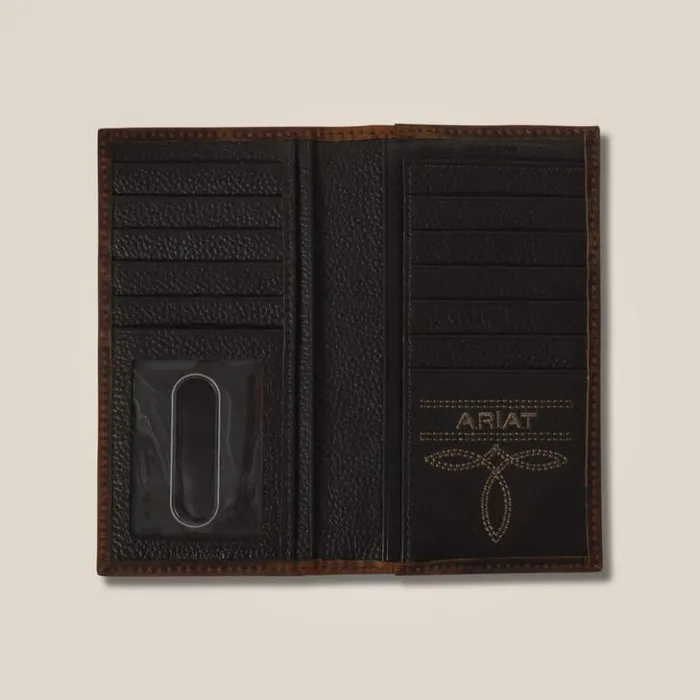 Ariat Bags and Wallets Men Yellow Logo Rodeo Wallet Brown Ariat Bags and Wallets Men Yellow Logo Rodeo Wallet Brown