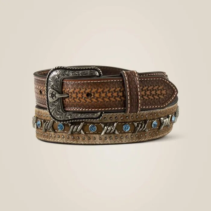 Ariat Belts Men Barbed Wire Belt Brown