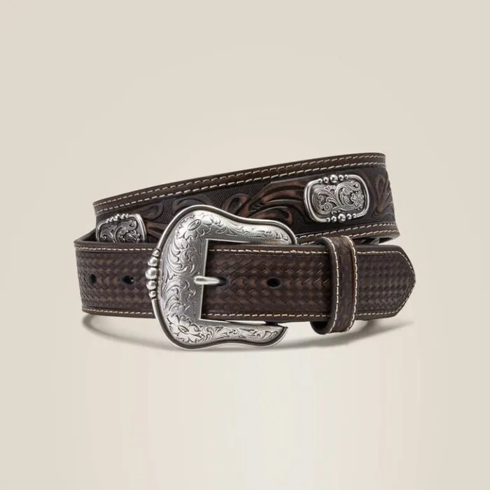Ariat Belts Men Filigree Concho Belt Brown