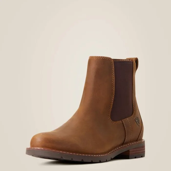 Ariat Booties Women Wexford Waterproof Chelsea Boot Weathered Brown