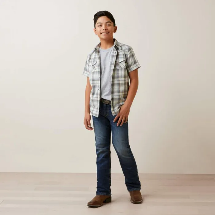 Ariat Button Down Shirts Kids Hargo Retro Fit Shirt White Asparagus Ariat Button Down Shirts Kids Hargo Retro Fit Shirt White Asparagus