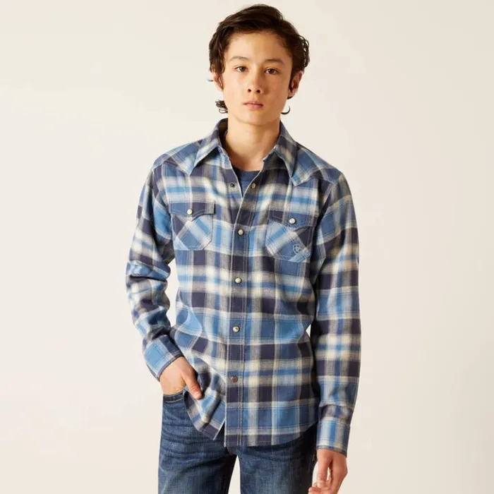 Ariat Button Down Shirts Kids Hoyt Retro Fit Shirt Charcoal Grey