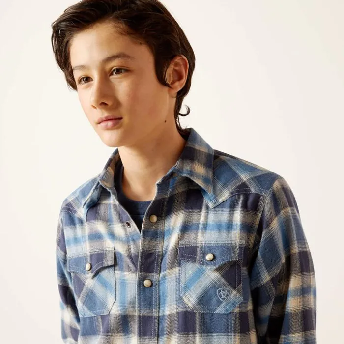 Ariat Button Down Shirts Kids Hoyt Retro Fit Shirt Charcoal Grey Ariat Button Down Shirts Kids Hoyt Retro Fit Shirt Charcoal Grey
