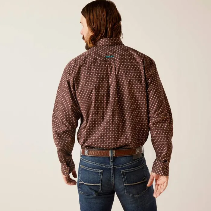 Ariat Button Down Shirts Men Barrett Classic Fit Shirt Bitter Chocolate
