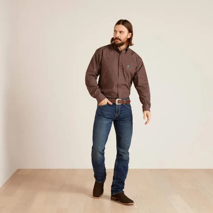 Ariat Button Down Shirts Men Barrett Classic Fit Shirt Bitter Chocolate