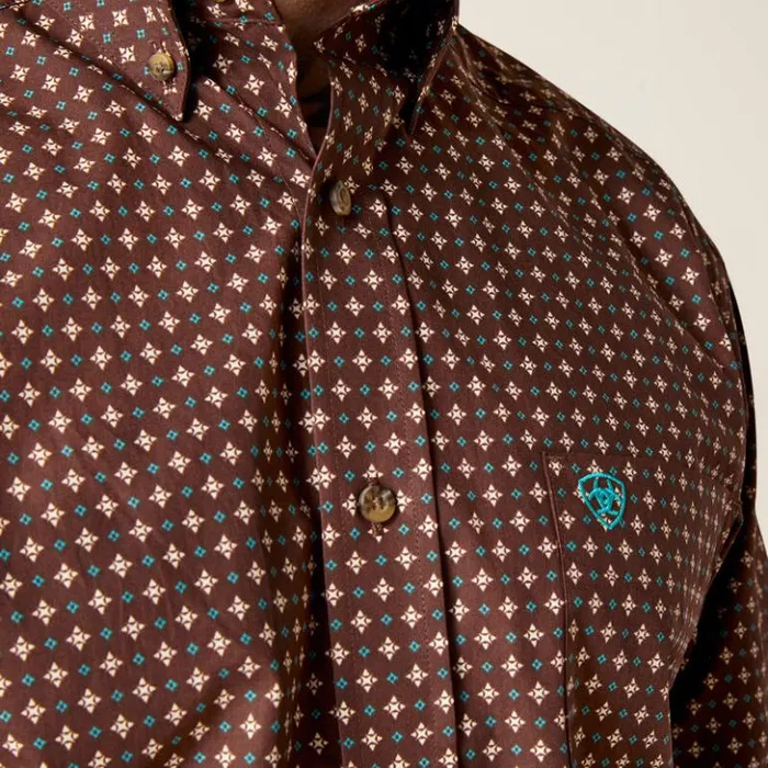 Ariat Button Down Shirts Men Barrett Classic Fit Shirt Bitter Chocolate